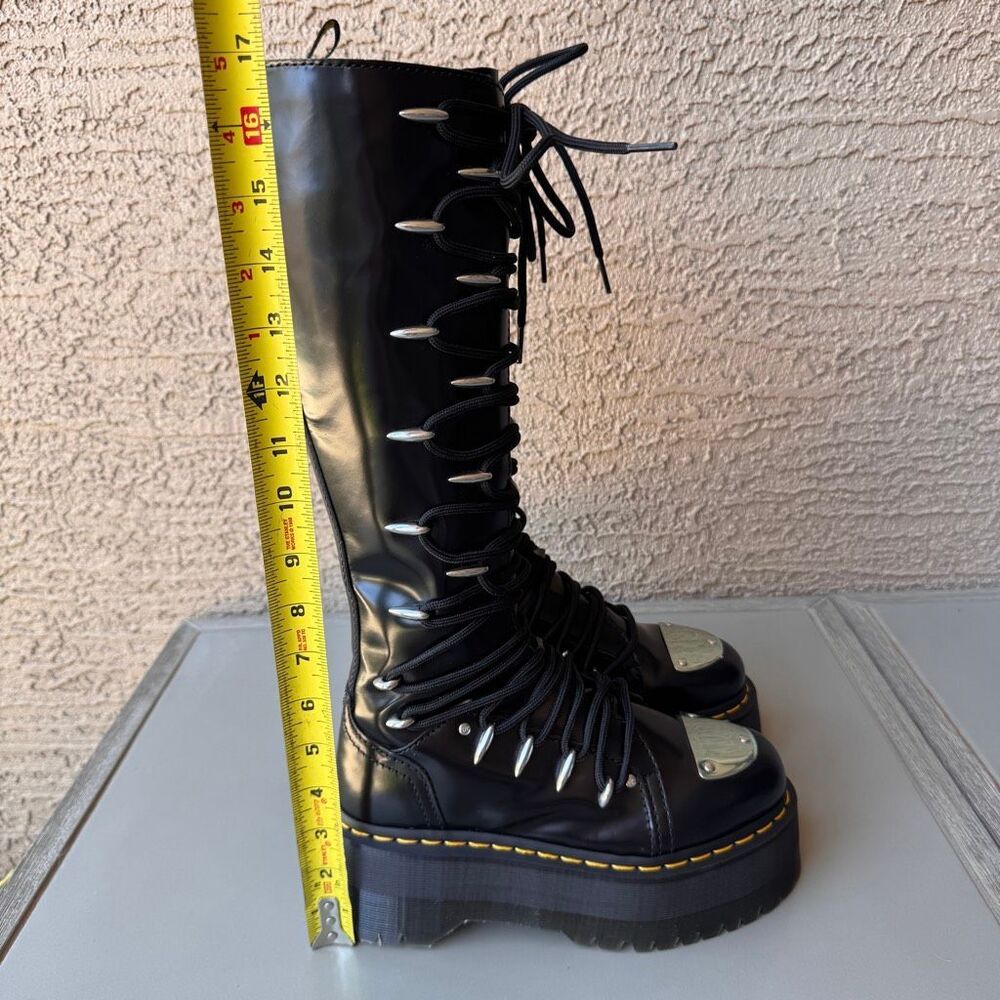 Dr. Martens 1B60 LTT Max Quad Retro Sole Platform Knee Boots Metal Toe Womens 6 - Picture 16 of 16